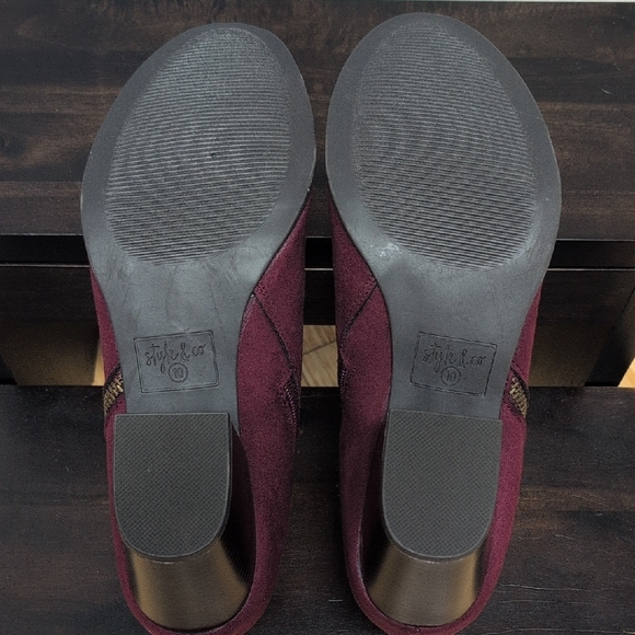 Style & Co. Masrinaa Rich Burgundy/Plum Ankle Block Heel Booties Size 10M  NEW - Picture 4 of 7